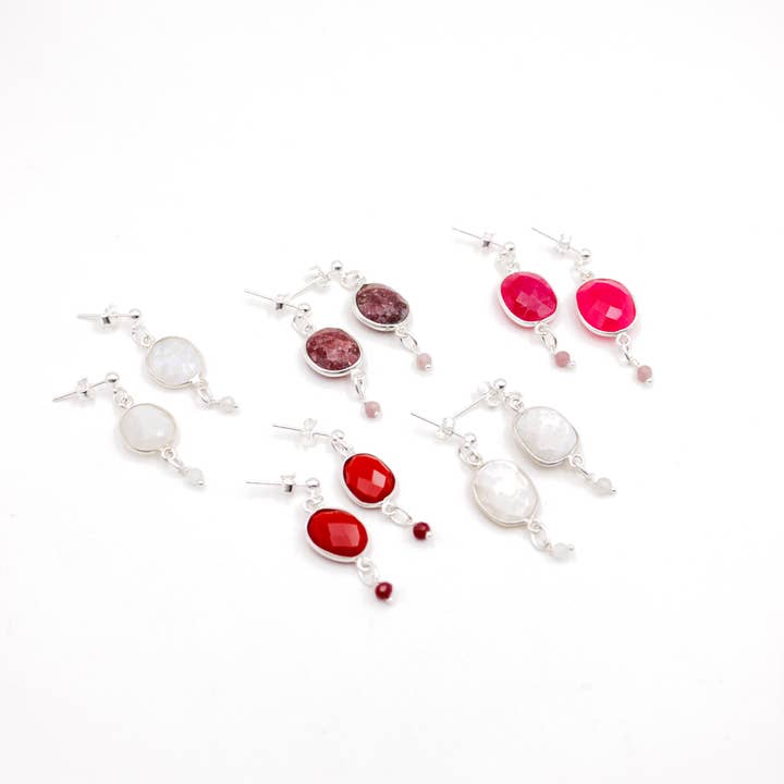 Boucles d'oreilles pierres - CATHY ARGENT pour la vente par L'Atelier des Dames