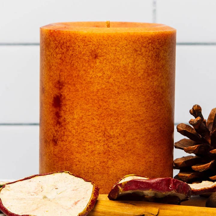 Caramel Apple Spice - Fall Seasonal Pillar Candle for wholesale by Kindred Essence