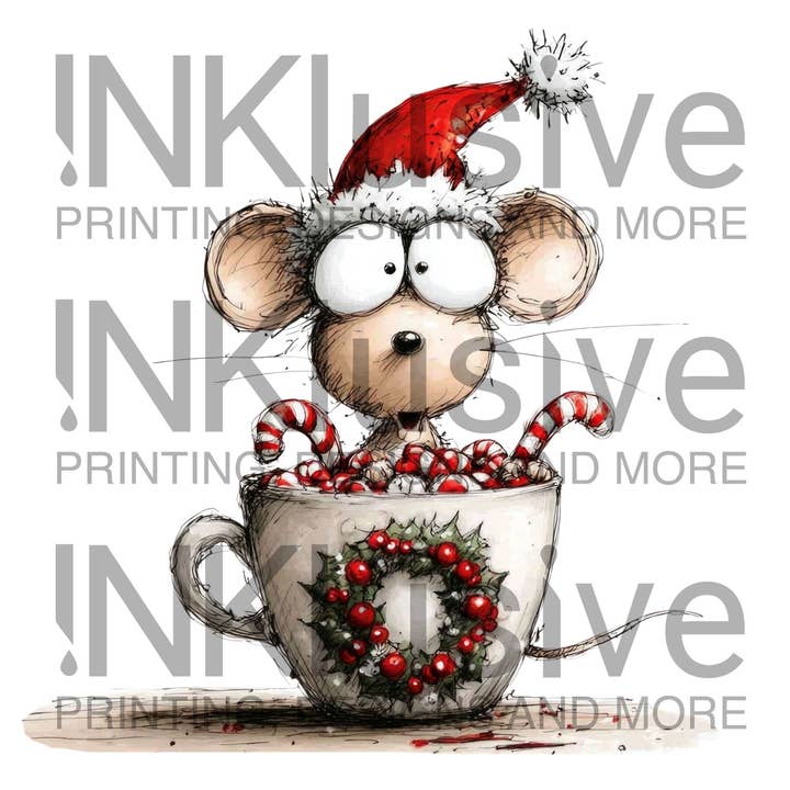Inklusive Printing, Designs & More - Wholesale Christmas Wall Art - Whimsical Animal Holiday Canvas Print – Christmas Mouse2