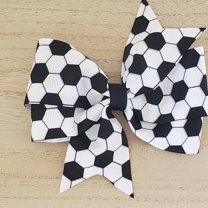Soccer Twist Bow for wholesale by Buttercups Bows