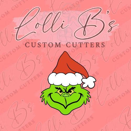 Grinch Cookie Cutter and Fondant Cutter for wholesale by Lolli B Custom Cutters