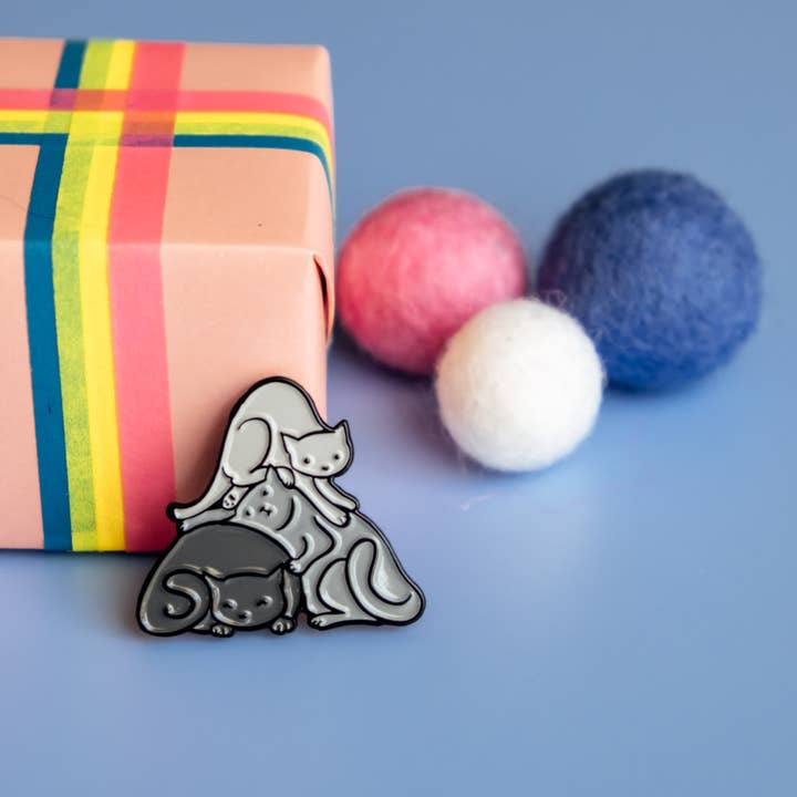 Meowntain Enamel Pin - funny, cats for wholesale by Shawna Smyth Studio