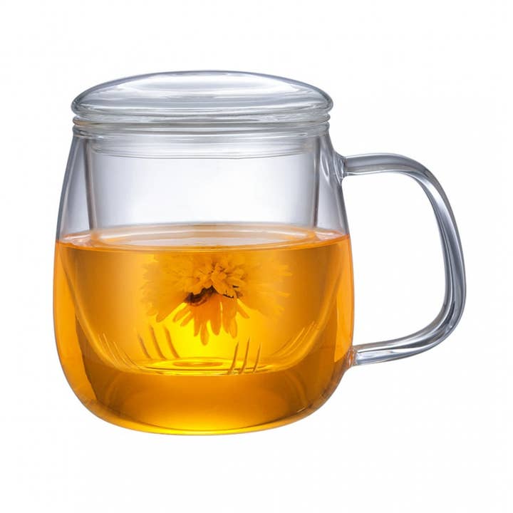 Taza de infusión de vidrio con filtro de vidrio 550ml para venta al por mayor de AULICA