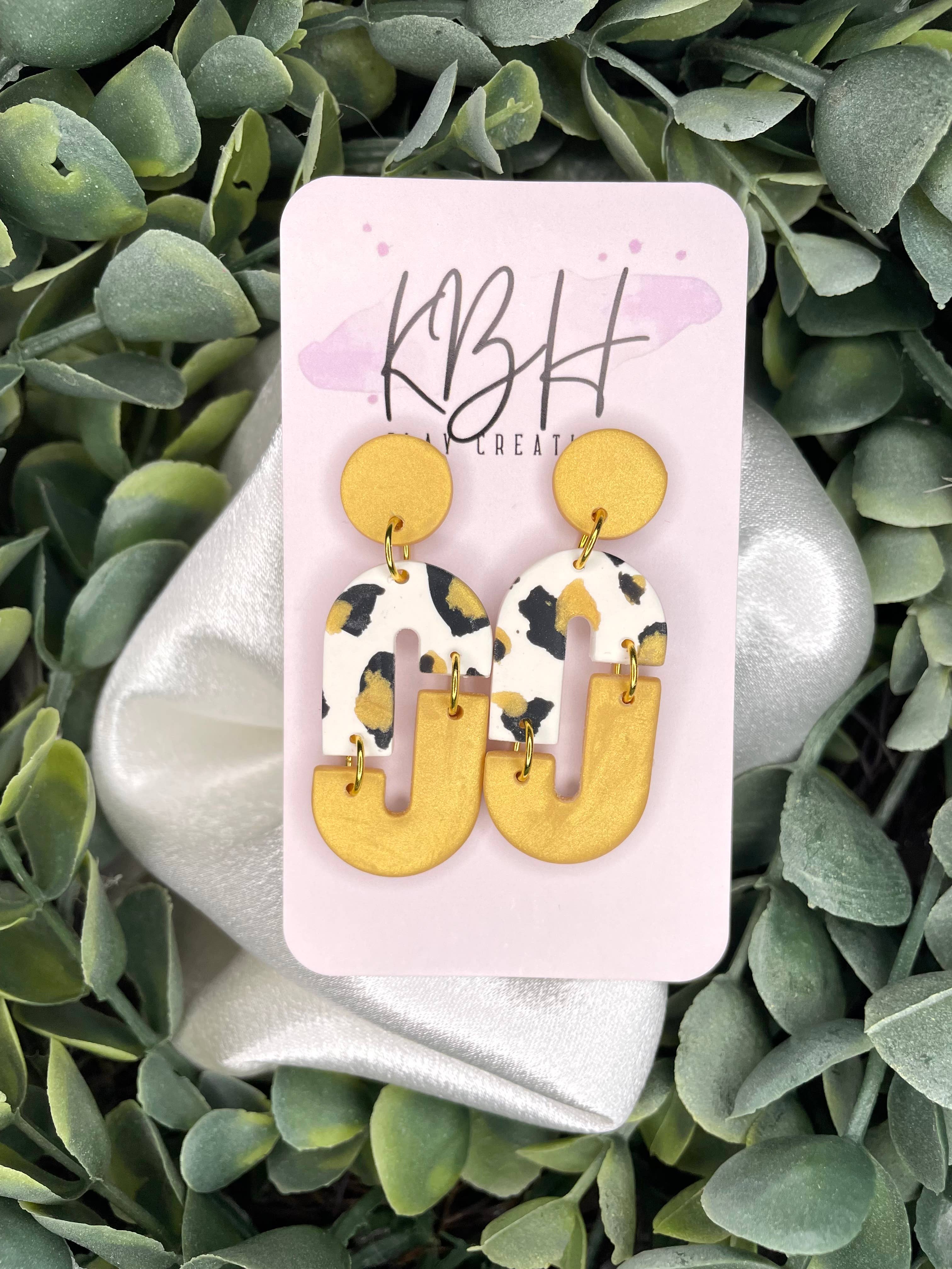 KBH CREATIONS - Wholesale Dangle Earrings - Leopard Chain Dangle Handmade Clay Earrings5