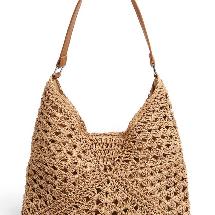 MiMi Wholesale - Wholesale Tote Bag - Women's - JBG231 Marlie Straw Hobo Tote Bag