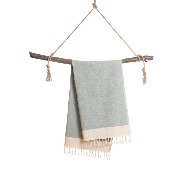 Samimi - Venta al por mayor Toallas de playa - Toalla de Hammam de Algodón MANOLIA, Manta Acogedora - Gris (180x100 cm)2