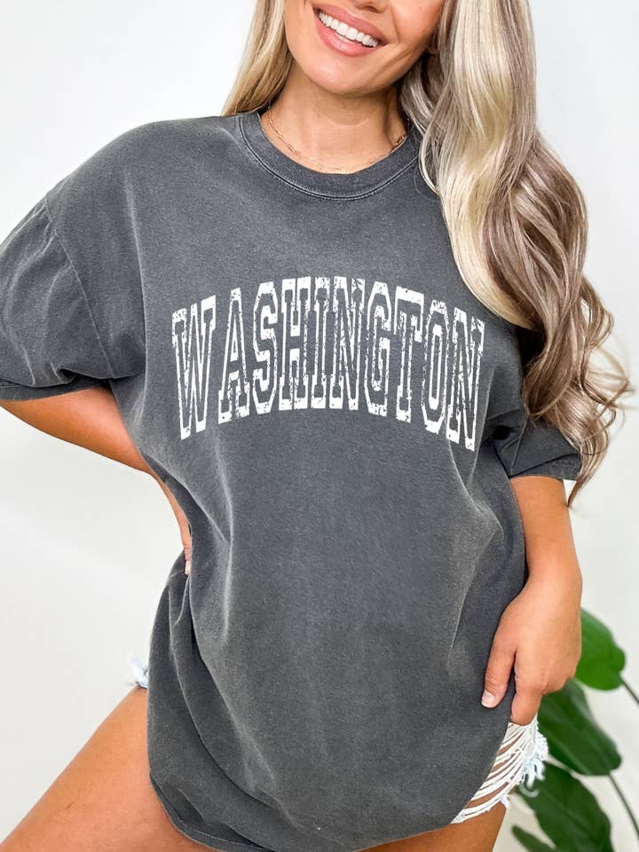 Washington State Graphic T-Shirt for wholesale by Desert Raine