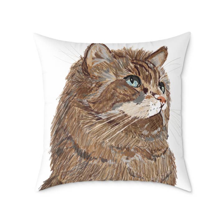Cozy Cat Canvas Pillow - Stylish Square Accent for Cat Lovers for wholesale by Blue Cava