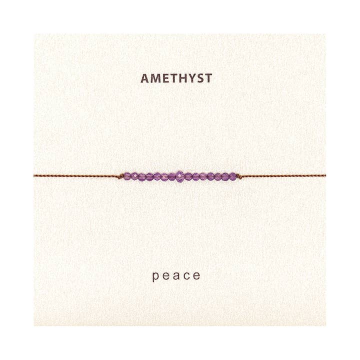 Bracelet de Paix en Améthyste, Cadeau de Saint-Valentin pour Elle pour la vente par Soulsilk