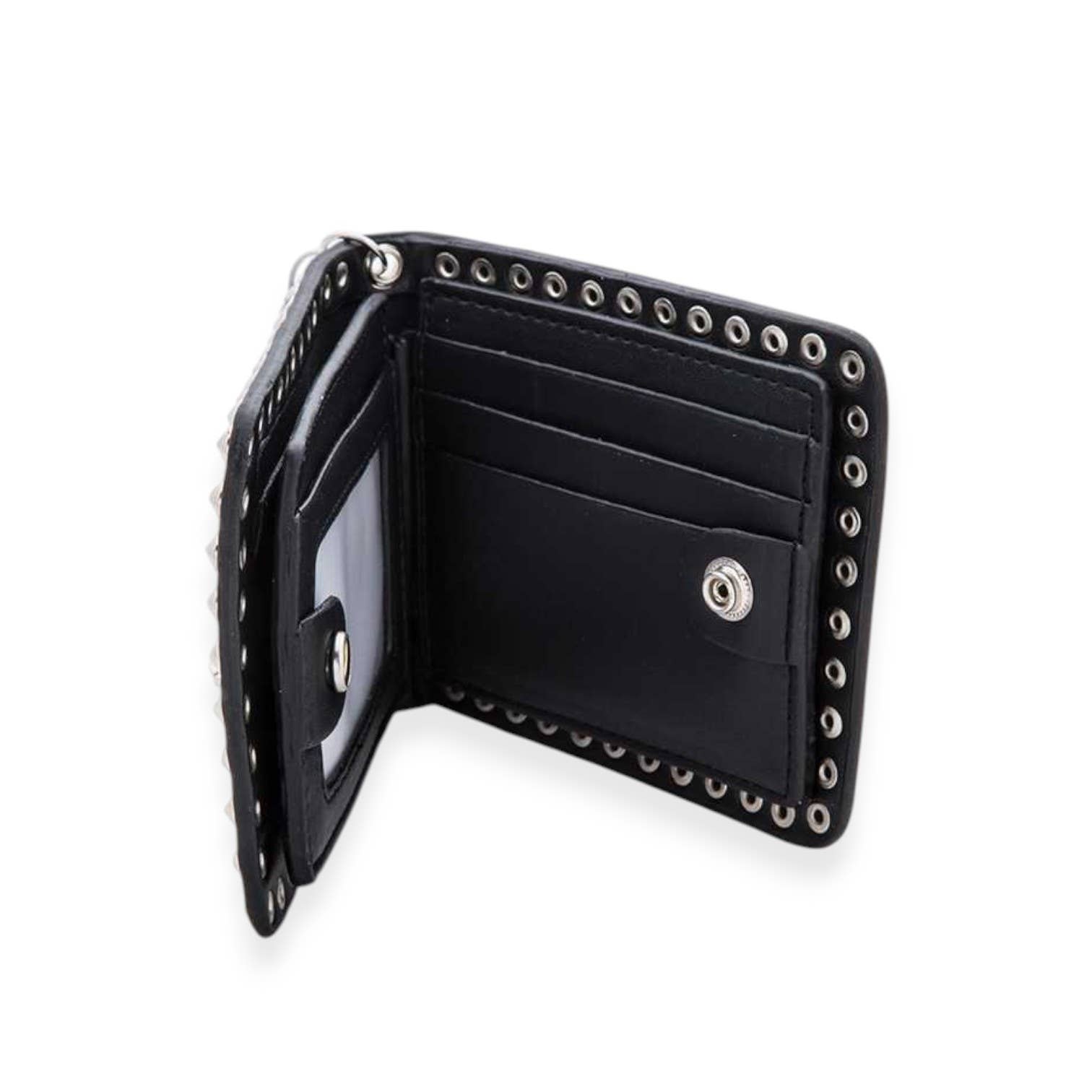 Black Metallic Croc Effect Biker Chain Wallet for wholesale on Faire2