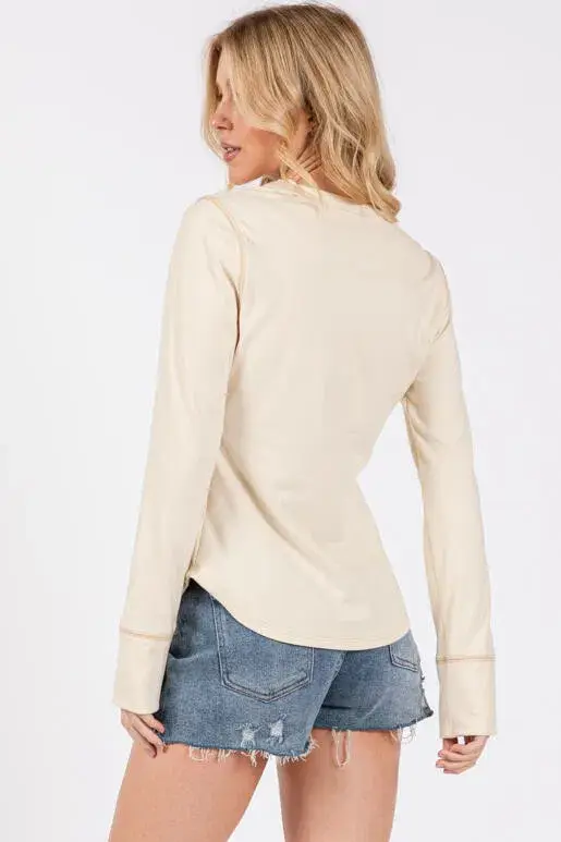 Final Touch - Wholesale Knit Top - Women's - Brushed Ribbed Fitted Long Sleeve Top - NT3128012