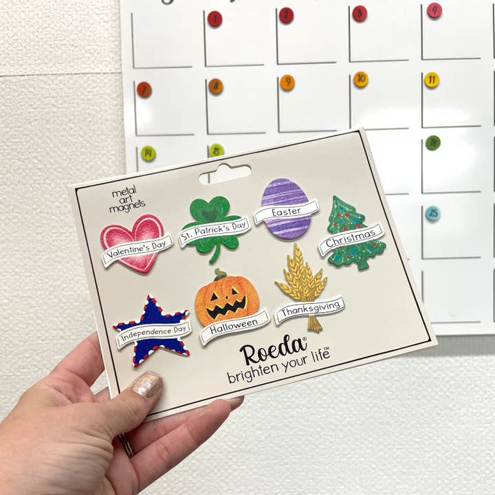 Roeda Studio - Wholesale Magnet - Holiday Calendar Magnets S/7, Organization, Holiday Decor