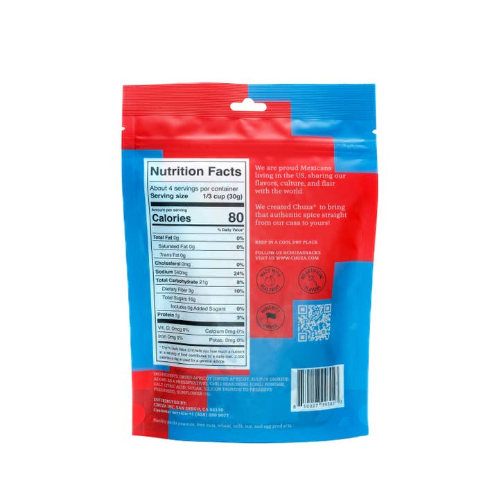 CHUZA - Venta al por mayor Fruta deshidratada - CHUZA | Albaricoque Seco | Snack de Fruta Sazonado con Chile