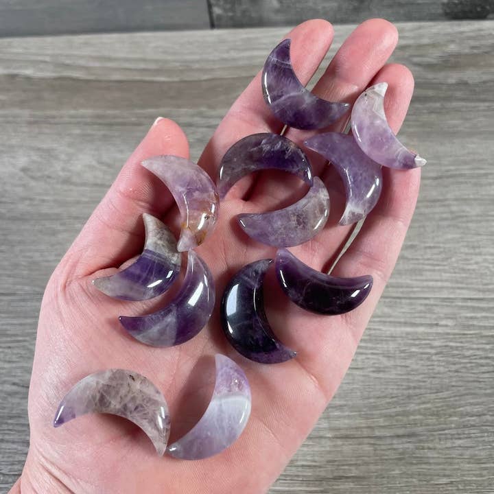 Keystone Crystals - Wholesale Spiritual Stone/Crystal - Assorted Gemstone Moons – 1 Inch Crescent Moon Carvings5