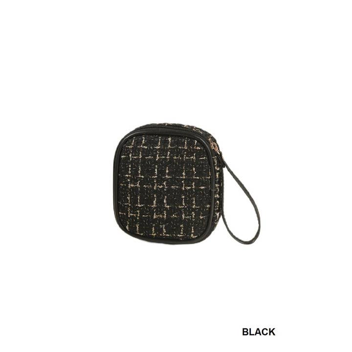 Vanilla Monkey - Wholesale Makeup/Cosmetic Bag - Plaid Tweed Cosmetic Makeup Travel Case