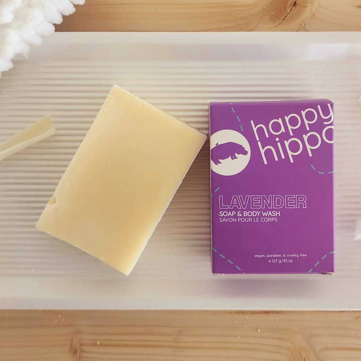 Lavande - Pain de savon naturel pour la vente par Happy Hippo Bath