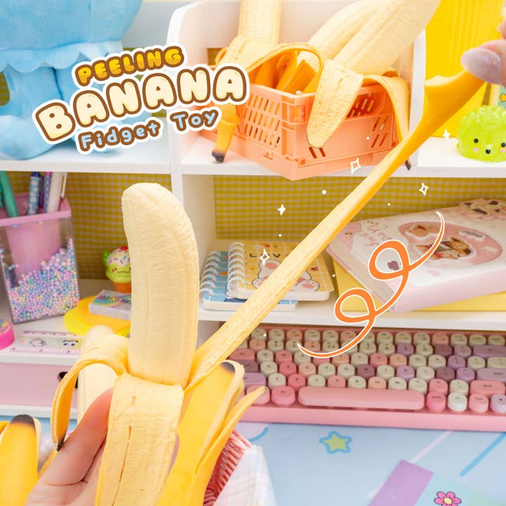 Kawaii Slime Company - Wholesale Squishy Toy - Kids & Baby - Peeling Banana Squishy Stress Toy (12pcs/case)