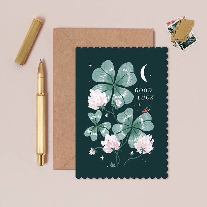 Garden Good Luck Card | Lucky Shamrock Good Luck Cards for wholesale by Sister Paper Co.