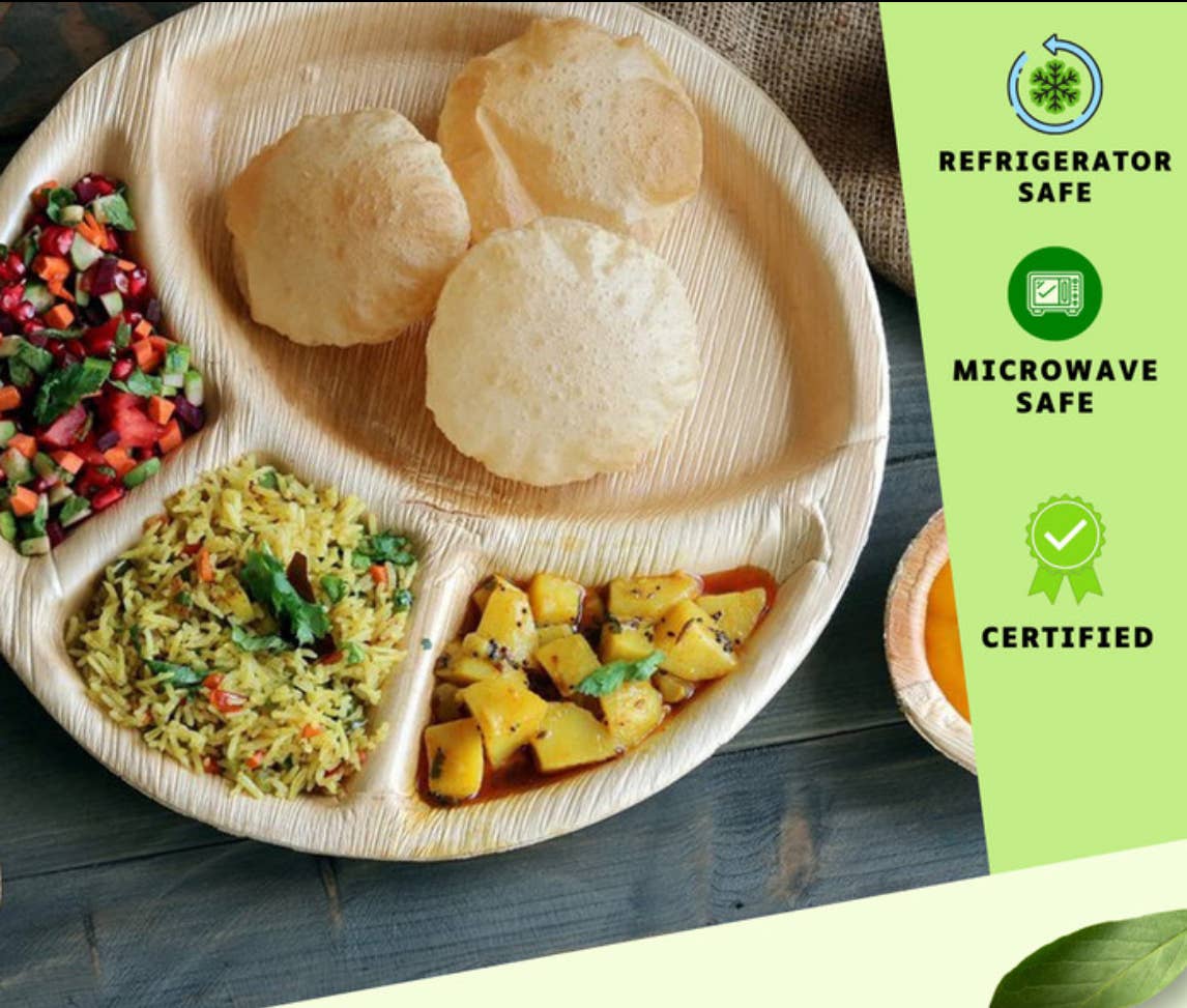 Palm Plates LLC - Wholesale Dinner Plate - 12” 4 compartment Plate-Dinner plate1