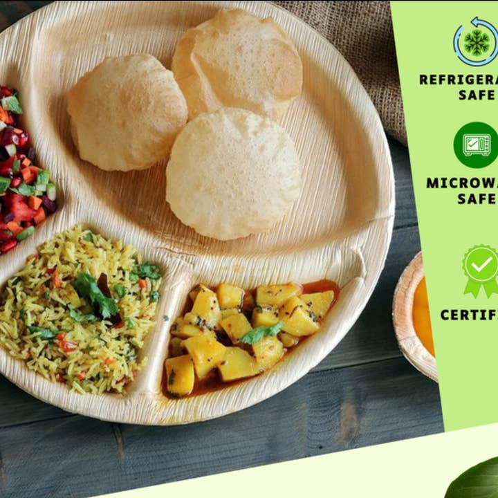 Palm Plates LLC - Wholesale Dinner Plate - 12” 4 compartment Plate-Dinner plate1