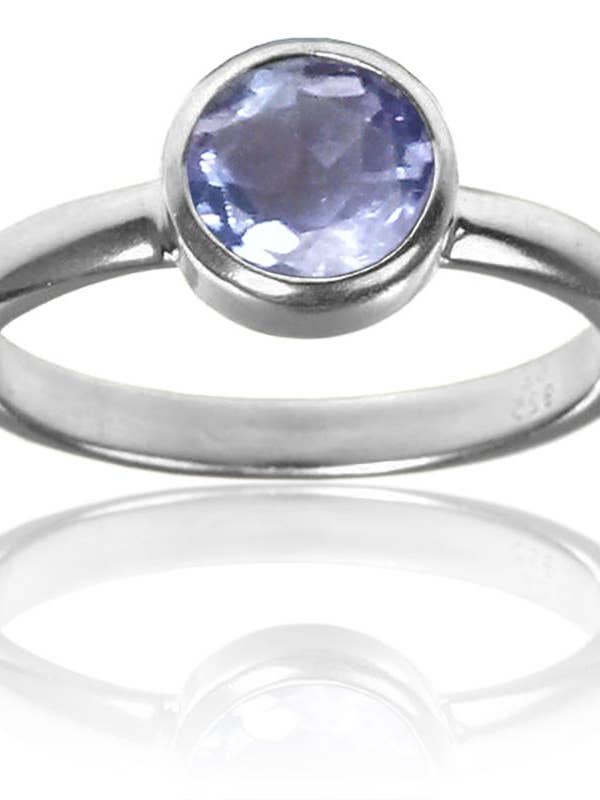 Anillo círculo Jaipuri apilable amatista para venta al por mayor de Sikara & Co.