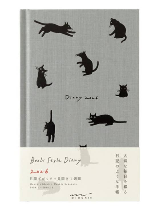 Midori Boekstijl Dagboek B6 Kat | Japanse 2026 Planner voor wholesale door 「FUNJI」In Japan