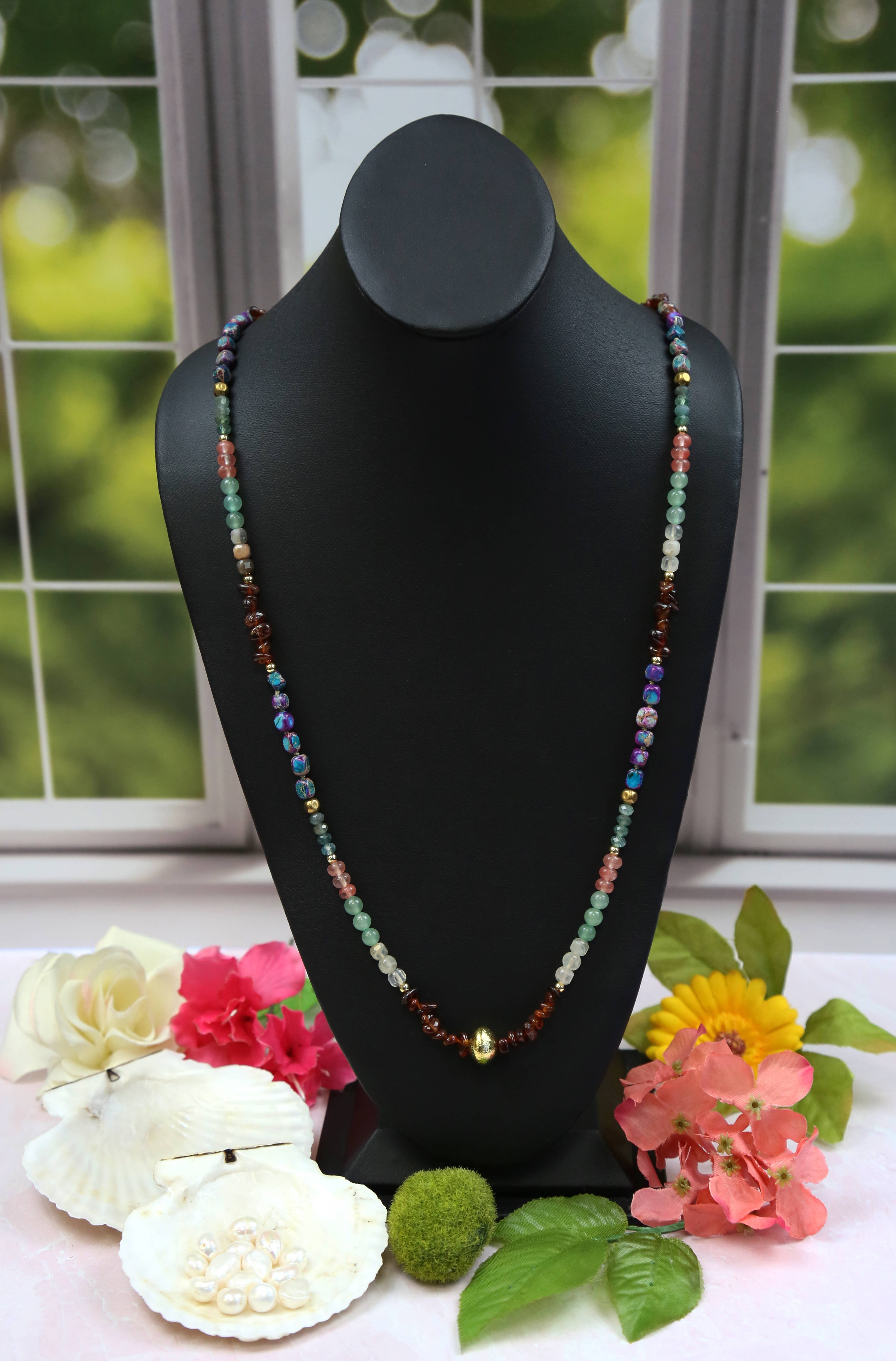 IST Jewelry - Wholesale Beaded/Pearl Necklace - Multi Gemstones Beaded Necklace1