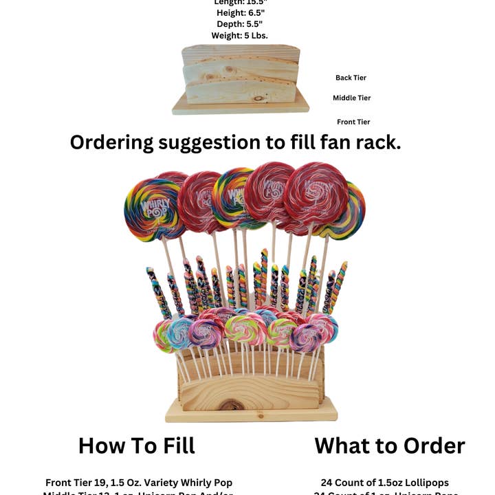 Candy Barn Express - Wholesale Retailer Display - Food & Drink - Wooden Lollipop Fan Display (Candy Sold Separately) 3