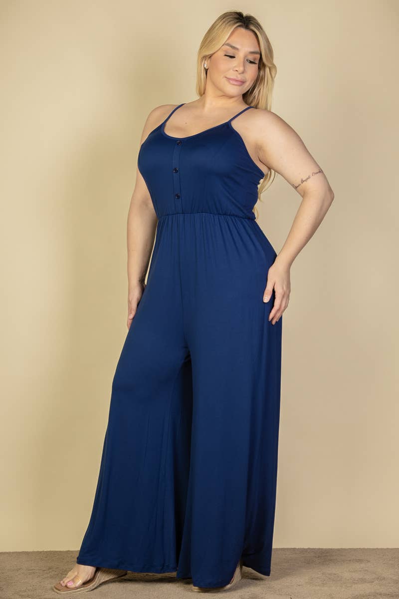 CAPELLA APPAREL - Wholesale Jumpsuit - Dames - Jumpsuit met wijde pijpen en knopen voor dames in grote maten20