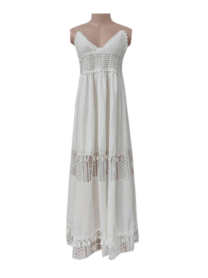 Rosa Clothing - Wholesale Dress - Women's - Bohemian Crochet tassel Lace large swing flare dress