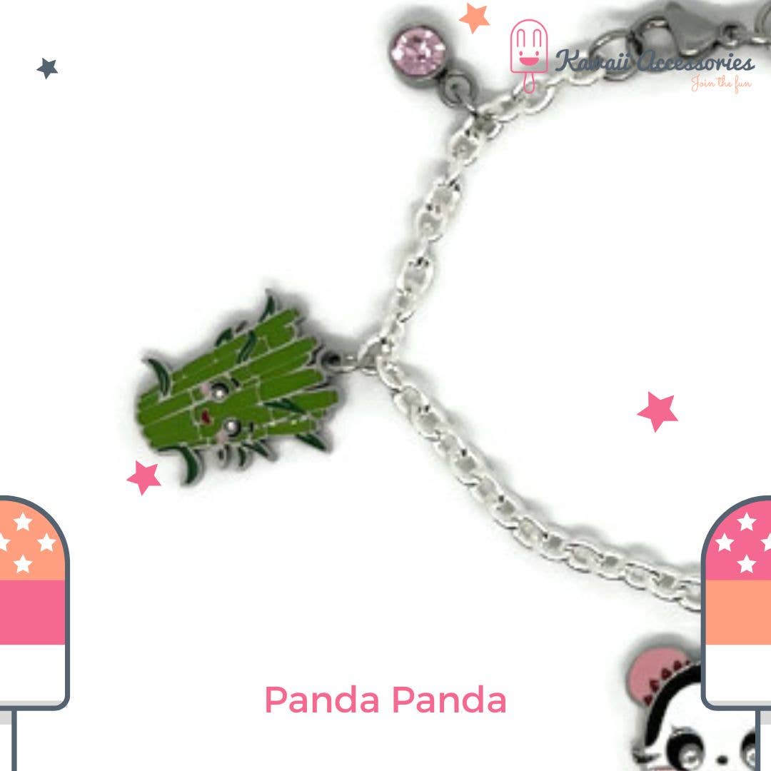 Kawaii Accessories by Kuroji - Wholesale Charm/Dangle Bracelet - Charming Panda Panda - Kawaii bracelet1