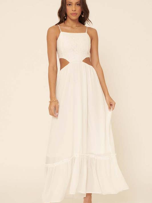 Maxikleid mit Chiffon-Blumenspitze und Cami-Trägern für den Großhandel von Lemon Tree