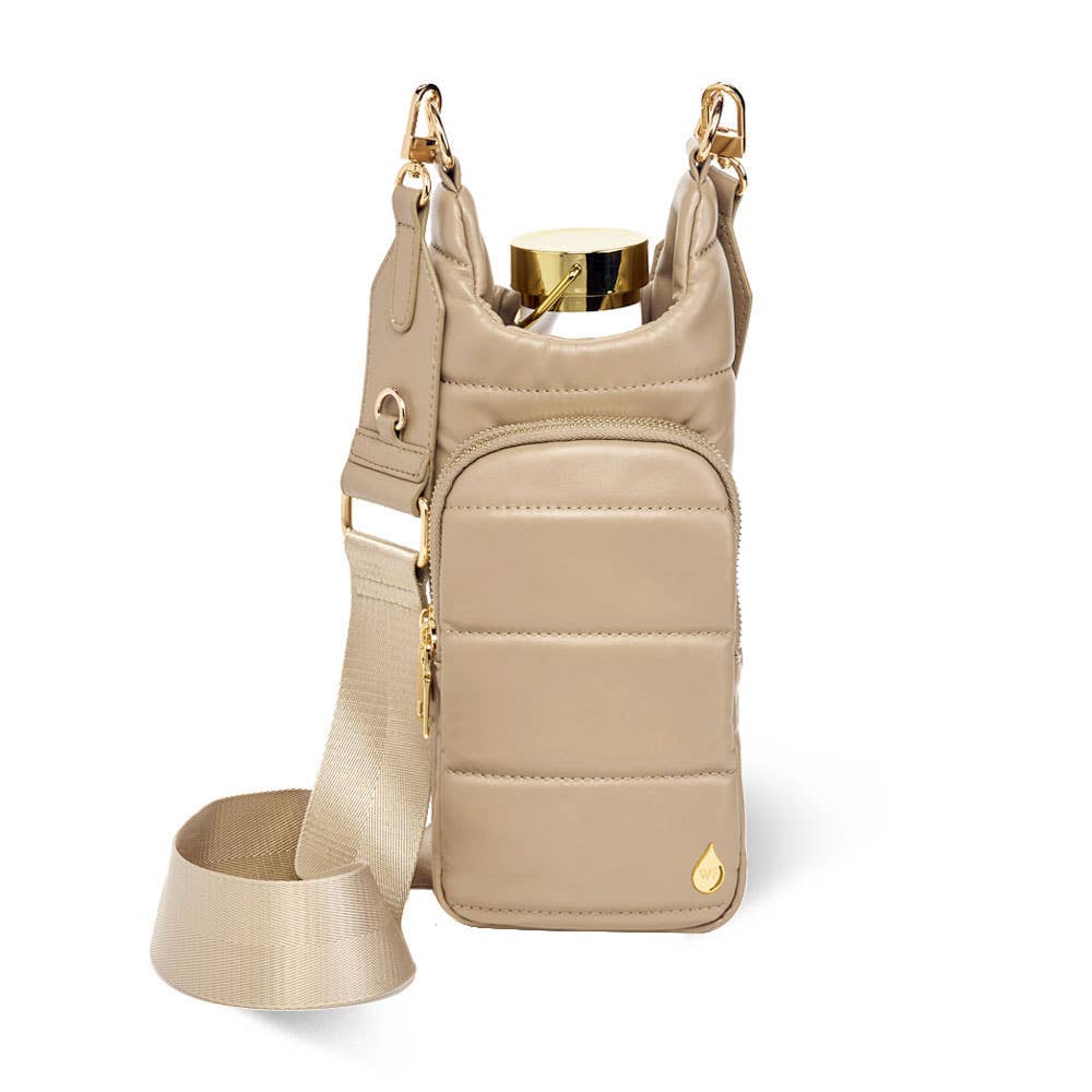 WanderFull - Wholesale Crossbody Bag - Women's - Taupe Vegan Leather Hydrobag® with Strap Bundle3