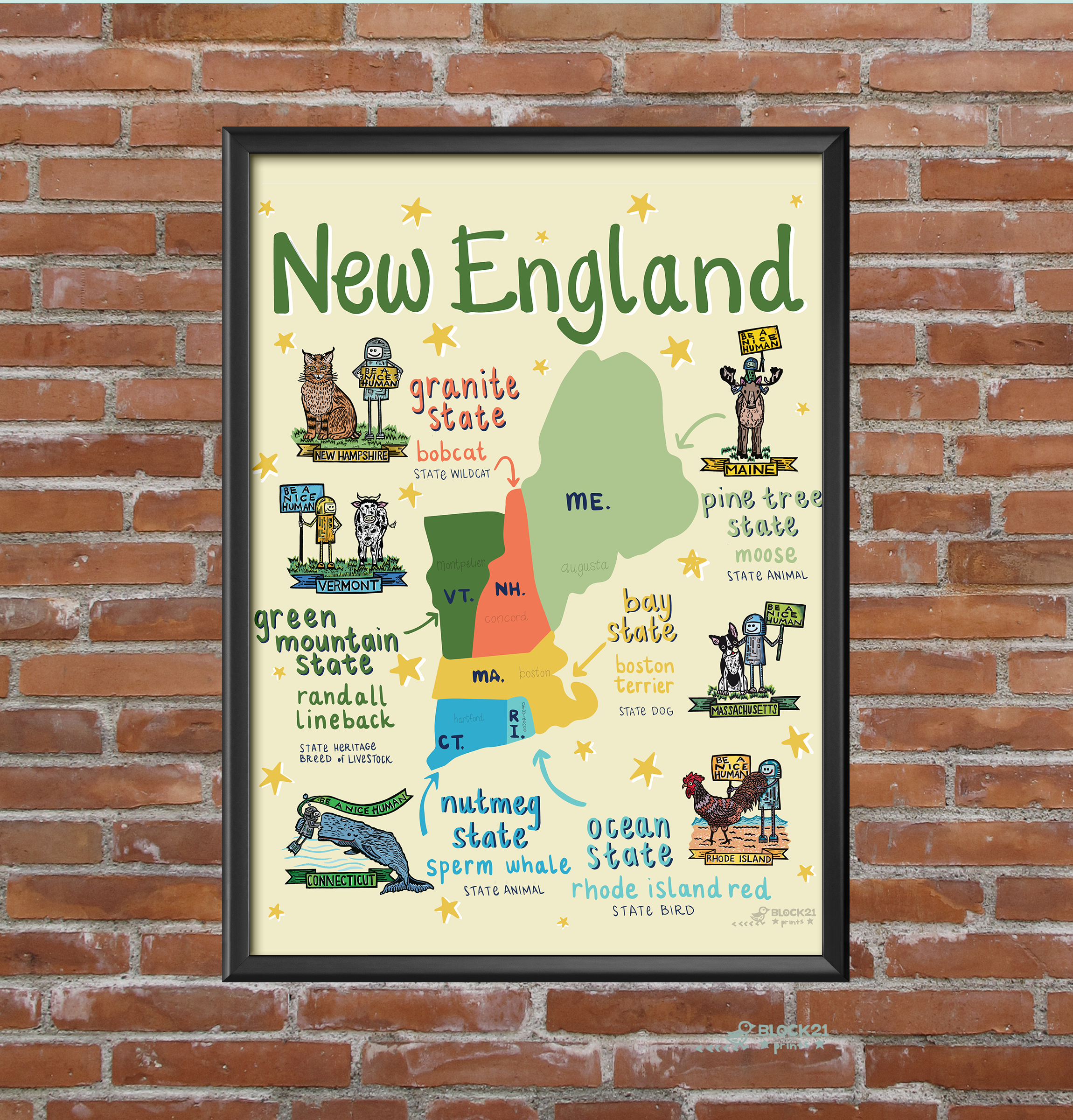 Block21Prints - Wholesale Art Print - New England Nice Human Fine Art Print - East Coast Pride3
