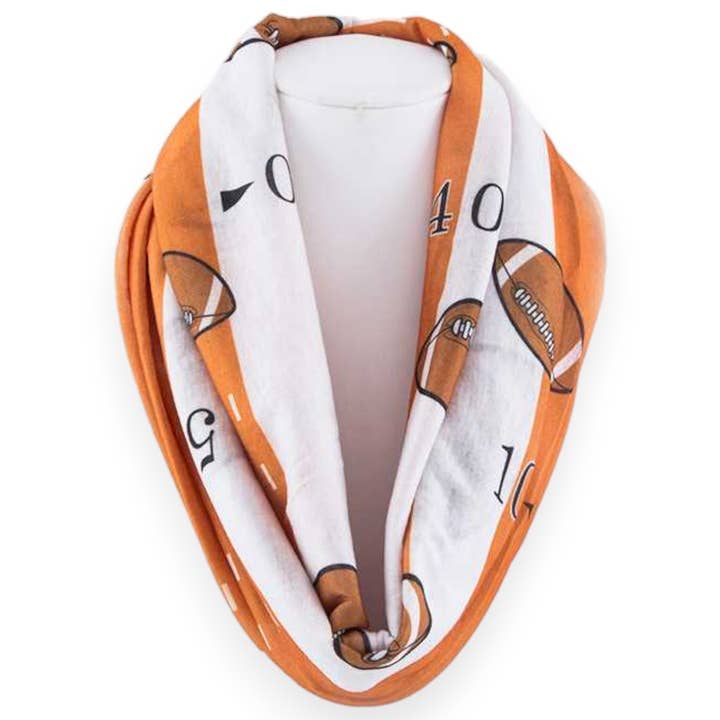 LA Jewelry Plaza - Wholesale Scarf - Women's - Football Printed Fashion Infinity Scarf1