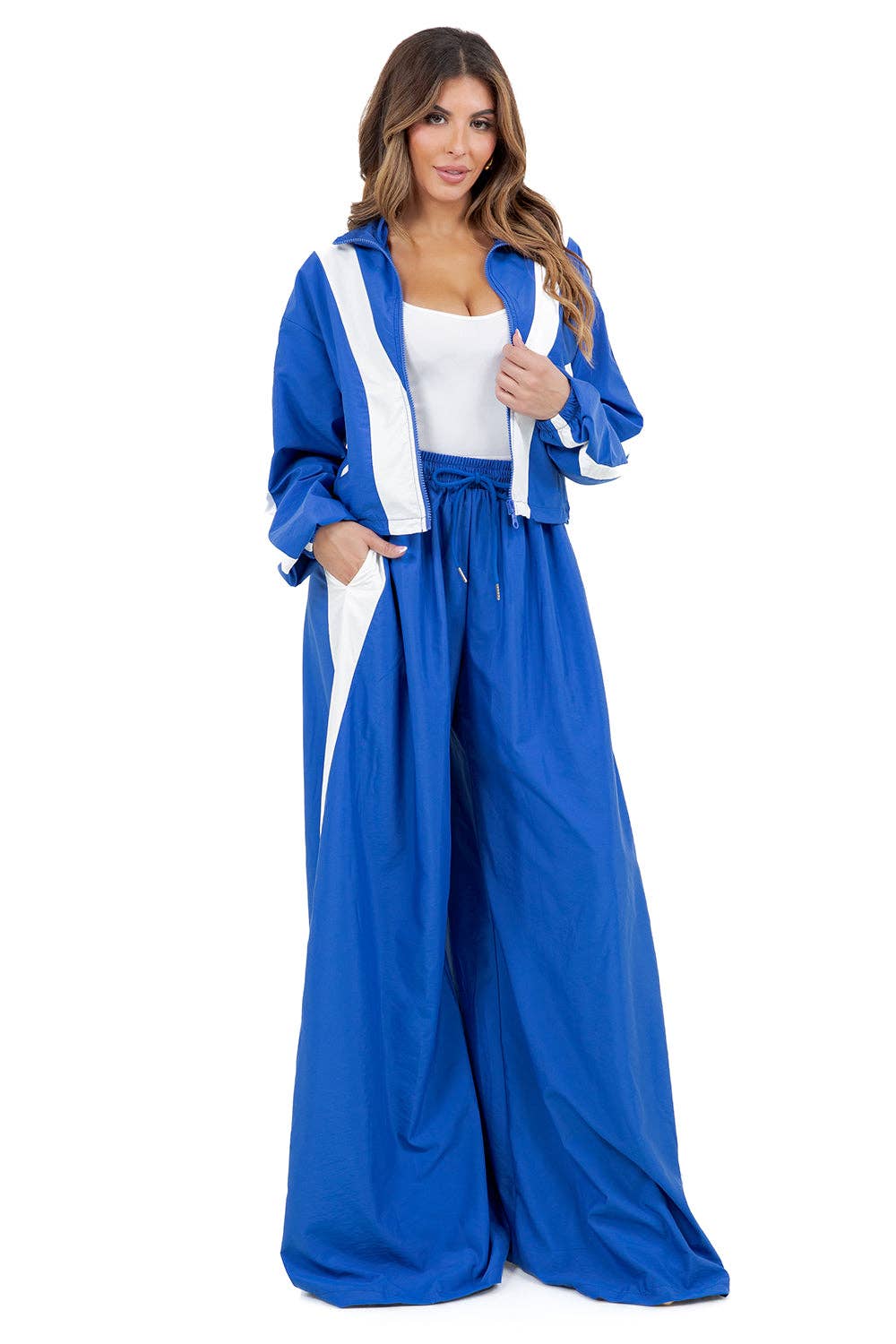 Blue WOMEN FASHION TWO PIECE OUTFITS PANT SET for wholesale on Faire0