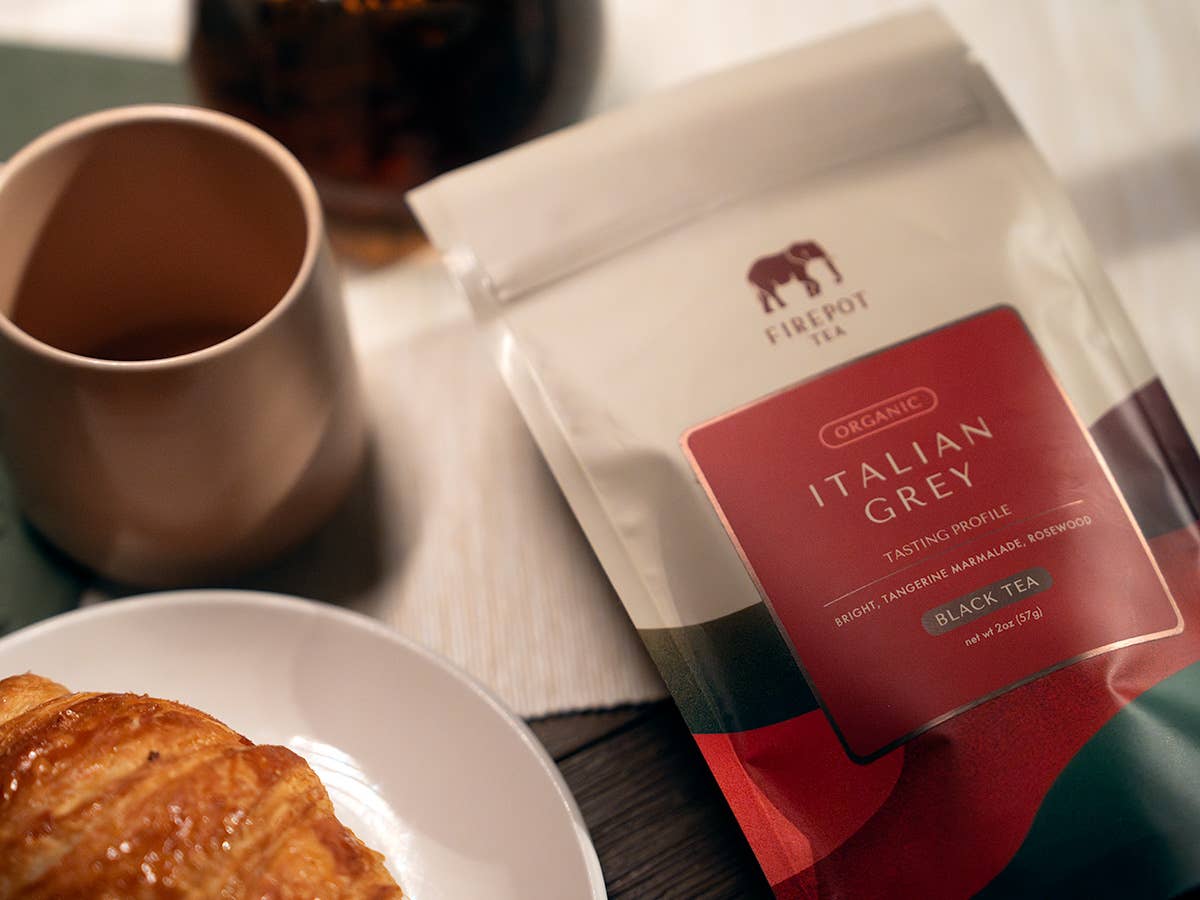 Firepot Tea – Großhandel Loser Tee – Italienischer grauer loser Blatt-Schwarztee, 2oz Tasche2
