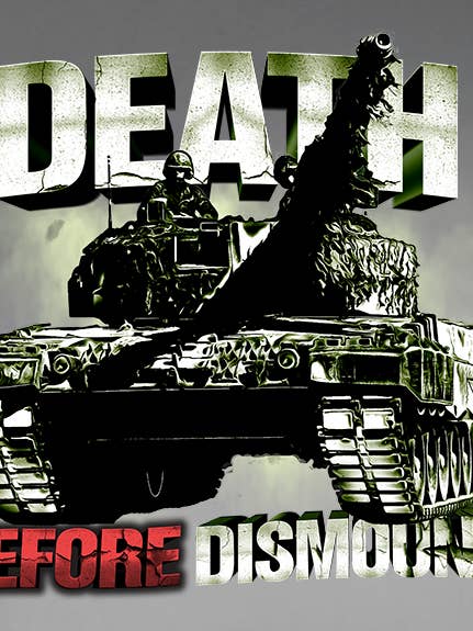 Sticker pour fenêtre Death Before Dismount Tank/Lav/Coyote pour la vente par Canada for Victory