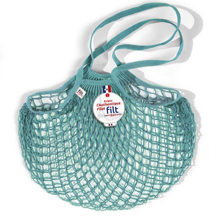 Filt1860 - Wholesale Grocery/Shopping Bag - Net shopping bag Aquablue long handles 0