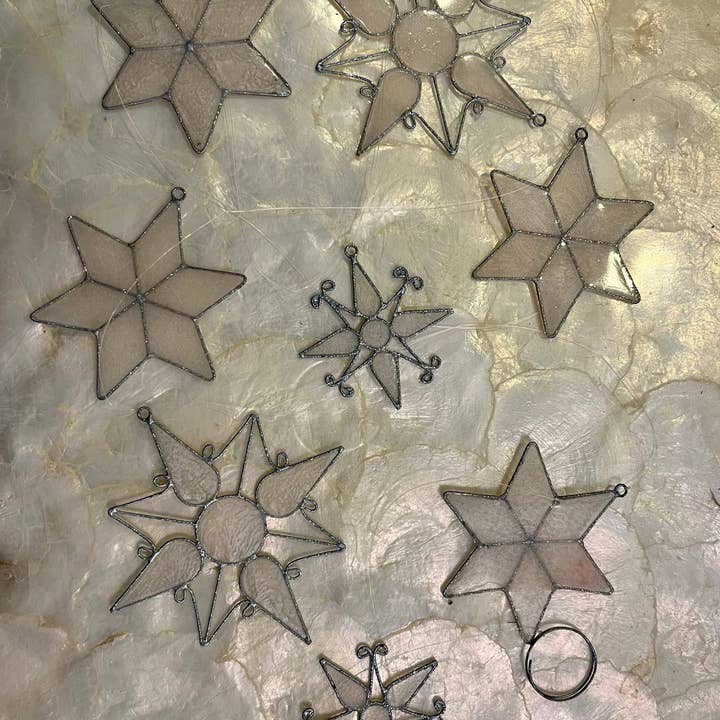 White Christmas Garland with Snow Flakes & Stars for wholesale by Muno