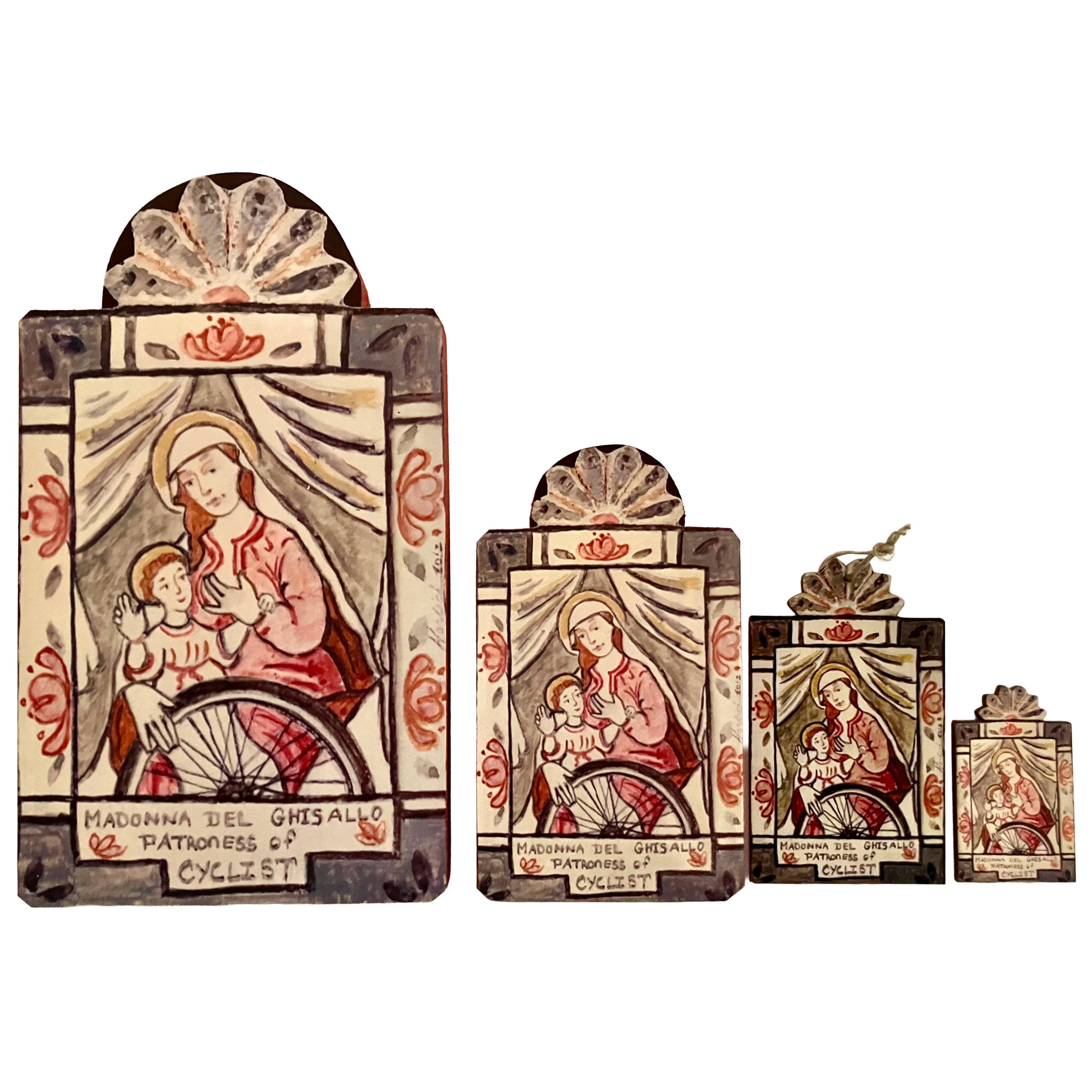 Lynn Garlick Retablos - Vente Tableau/dessin - Madonna del Ghisallo - Cyclistes1