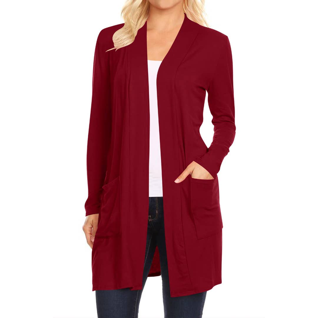 Women's Casual Long Sleeve Cardigan for wholesale by MOA COLLECTION