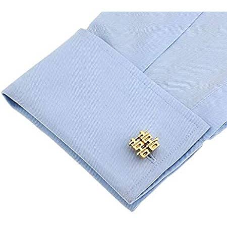 Beclosetoyou – Engroshandel Manchetknapper/skjorte - Herre – Kinesisk Dobbelt Lykke Guld Skjorte Manchetknapper 20x16mm