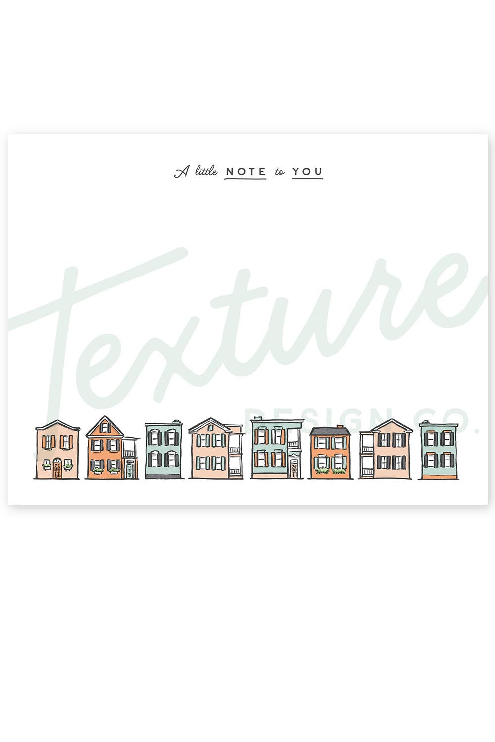 Texture Design Co - Wholesale Stationery/Notecard Set - Sherbet Painted Streets: The Downtown Flat Card3