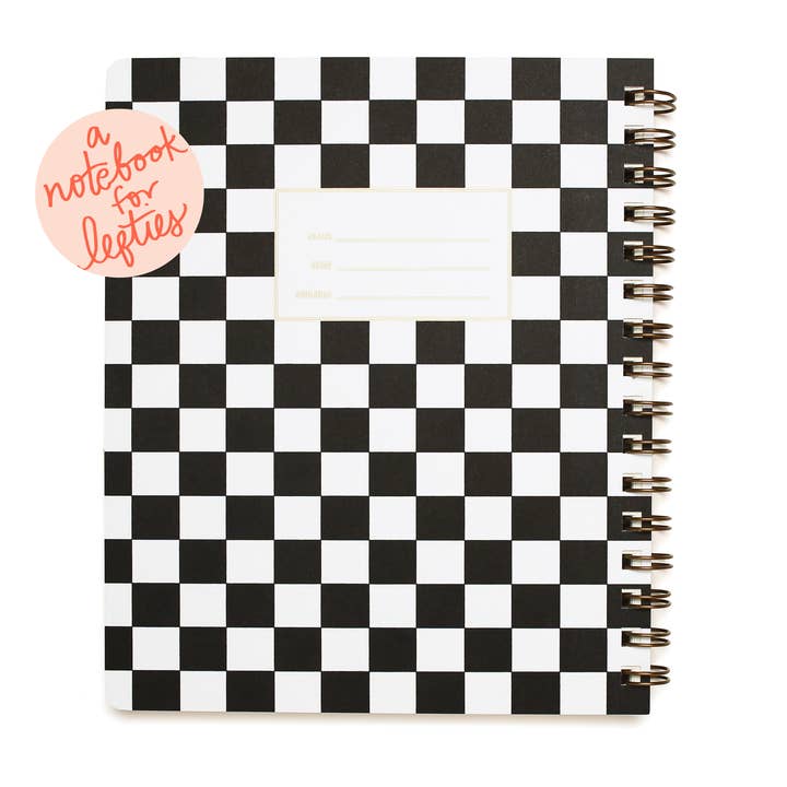 Lefty Standard Notebook - Checker Black for wholesale by Shorthand Press