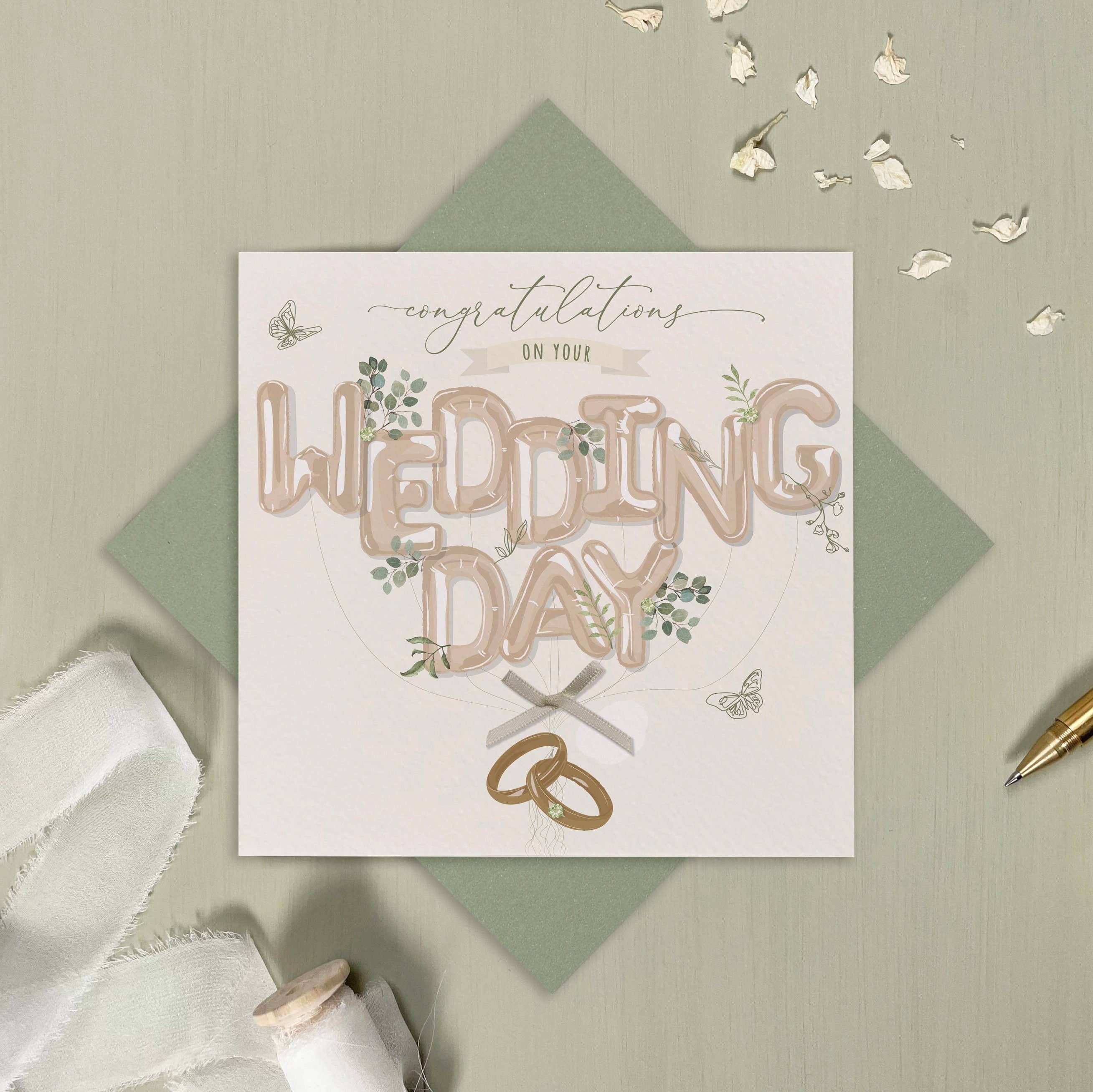 The Handcrafted Card Company - Wholesale Wedding Card - Congratulations on Your Wedding Day, Handmade Greeting1