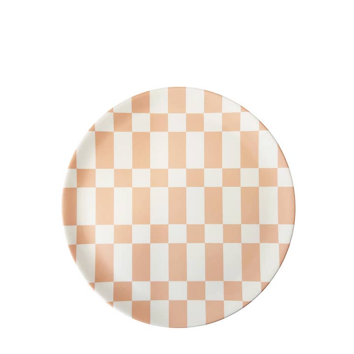 Assiettes à dîner à carreaux roses - Lot de 4 pour la vente par Xenia Taler Canada