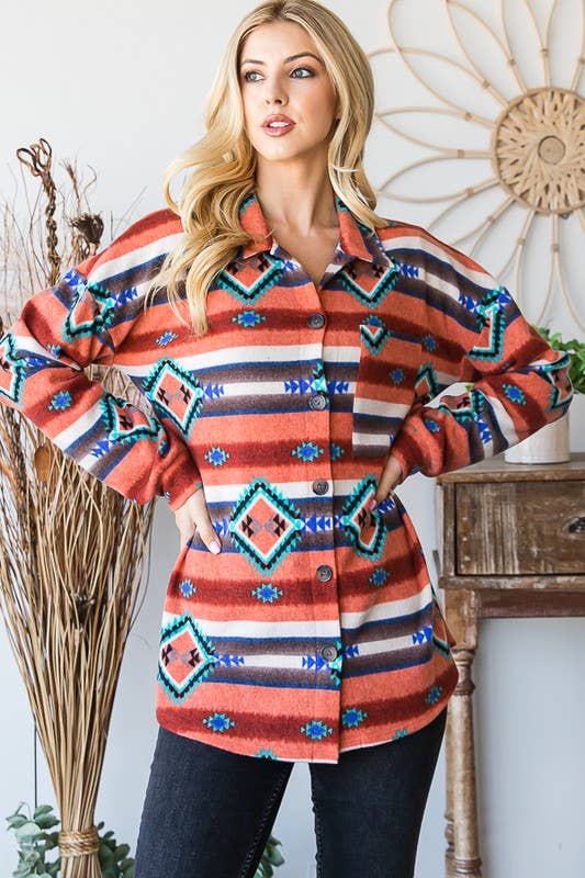 RUGGINA/MULTI GIACCA AZTECA MULTICOLORE CON MANICHE A SBUFFO EJ6712-10 in vendita all'ingrosso su Faire7