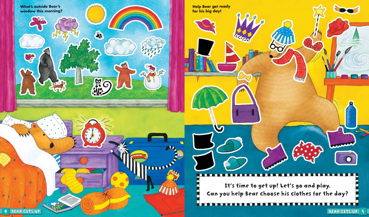Barefoot Books – wholesale Baby & Toddler Book (0-2) – Bear’s Big Day Sticker Book - Children's Book1