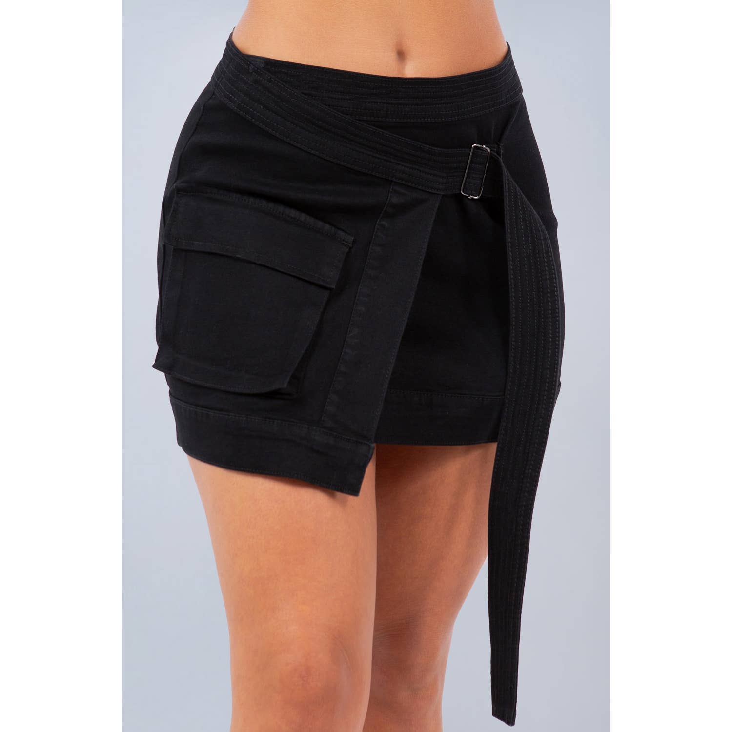 Blue Turtle - Vente Jupe – femme - Jupe asymétrique ceinturée Balance DS2014 bleue0